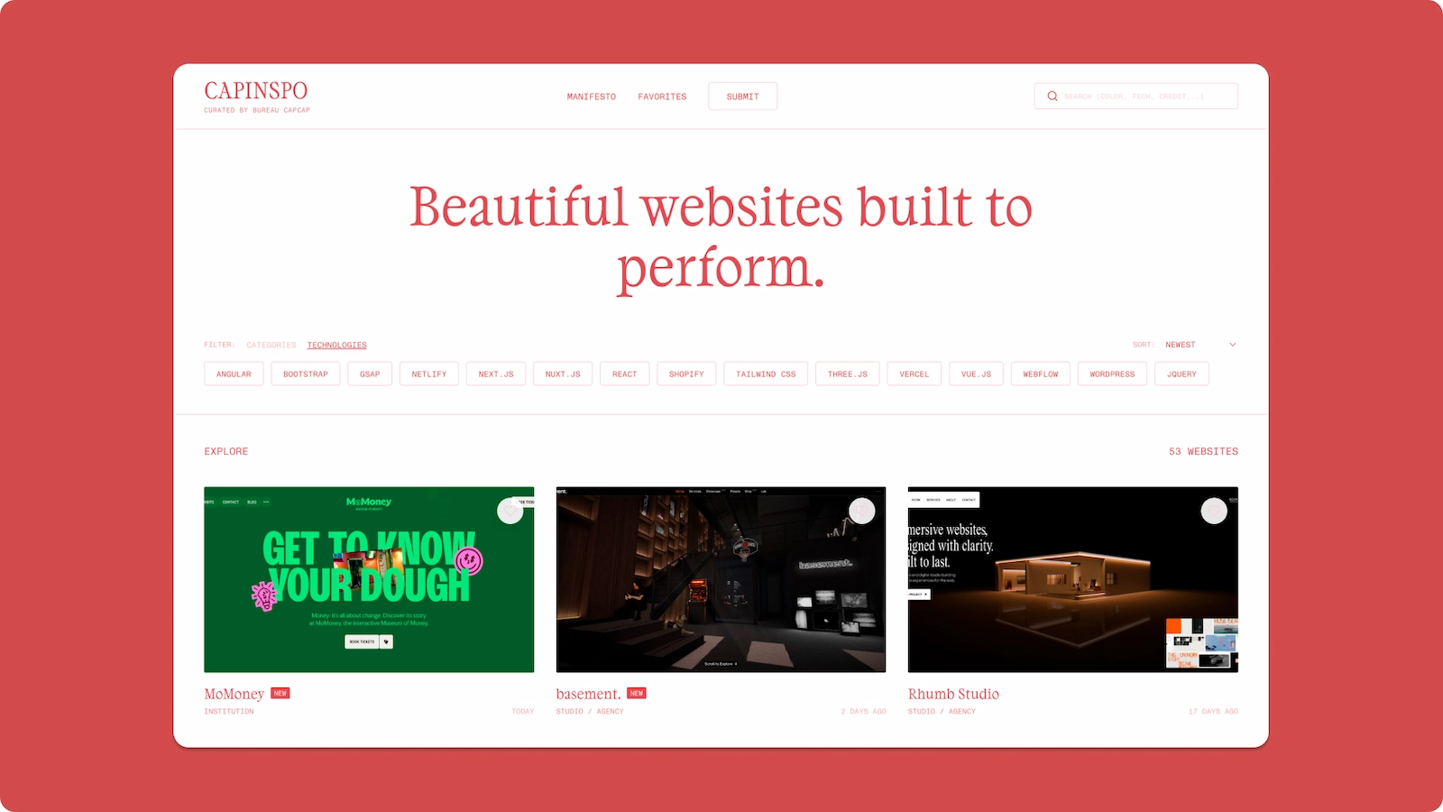 Capture d'écran du site capinspo.com